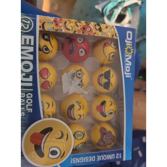 Oji Moji Other - 12 NEW EMOJI OJI MOJI Dual Layer YELLOW Golf Balls
